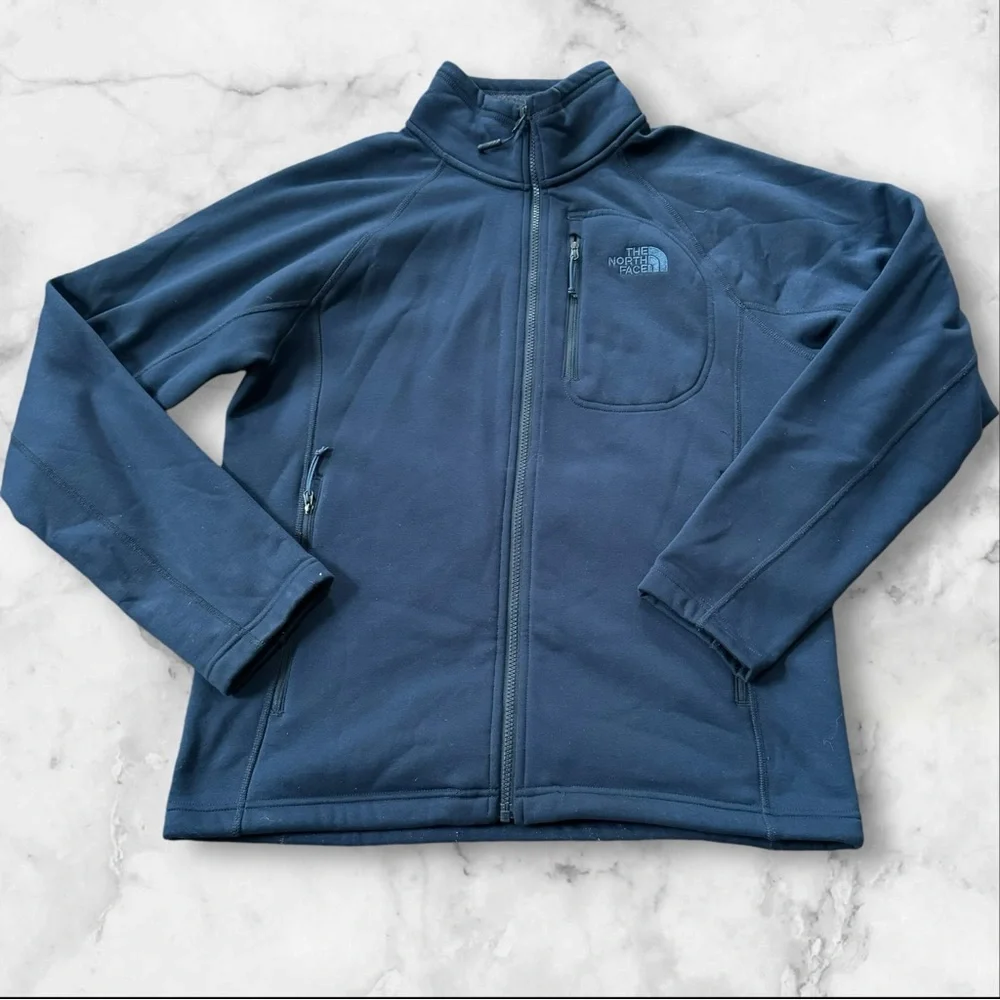 The North Face Men's Faux Fur Sherpa Lined Jacket Size Med Blue Full Zip Outdoor